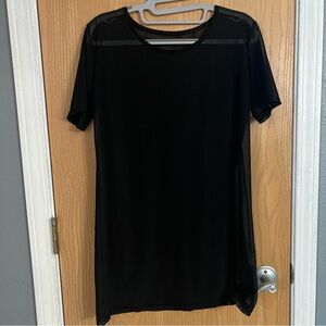 Black Mesh Short Sleeve Top